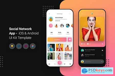 Social Network App iOS & Android UI Kit Template