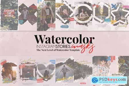 Creativemarket Stories Watercolor Masks