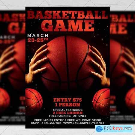 Basketball Game Night Flyer  Sport A5 Template