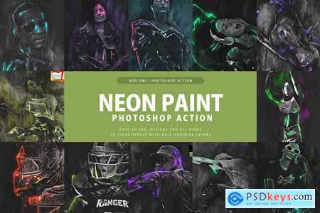 Creativemarket Neon Paint Photoshop Action