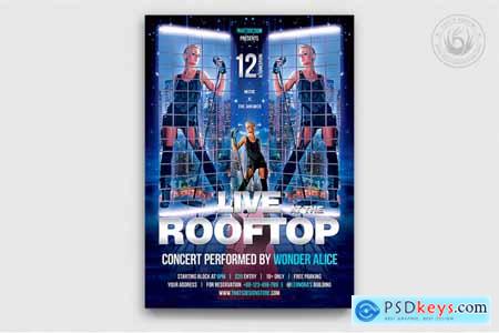 Thehungryjpeg Rooftop Live Flyer Template