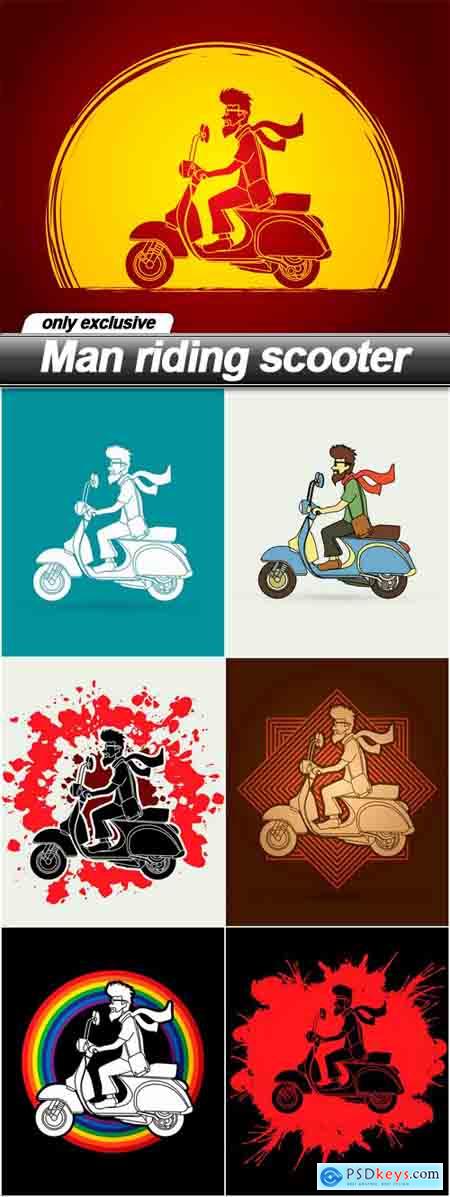 Man riding scooter - 7 EPS