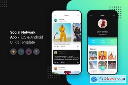 Social Network App iOS & Android UI Kit Template 2