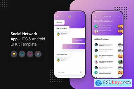 Social Network App iOS & Android UI Kit Template
