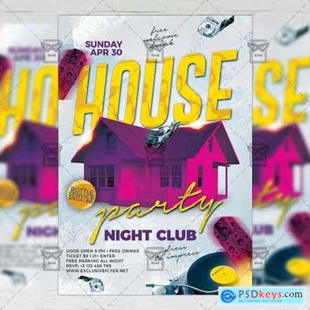 House Party Night Flyer - Club A5 Template