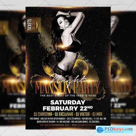 Mansion Party Night Flyer - Club A5 Template