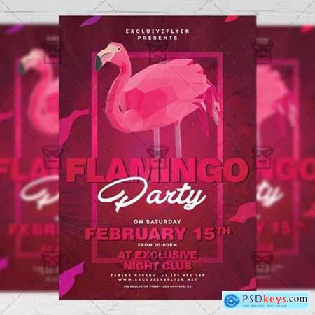 Flamingo Night Flyer - Club A5 Template