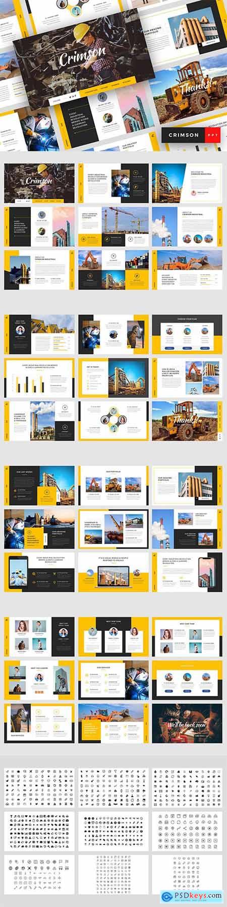 Crimson - Industrial & Factory PowerPoint, Keynote and Google Slides Template