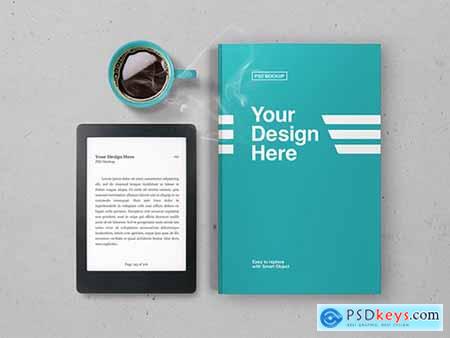 eBook and Book Cover Mockup