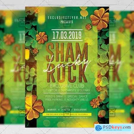 Lucky Shamrock Night Flyer - Seasonal A5 Template