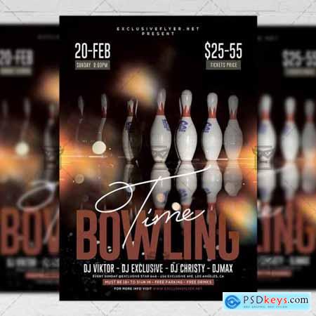 Bowling Time Flyer - Sport A5 Template