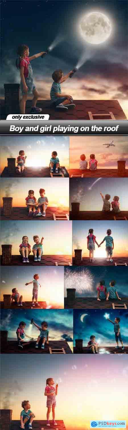 Boy and girl playing on the roof - 12 UHQ JPEG