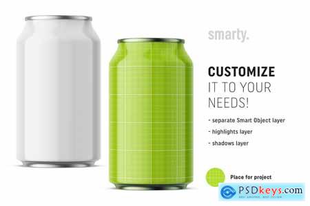Creativemarket Glossy drink can mockup front