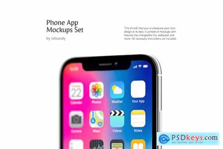 Creativemarket Phone App Mockups Set