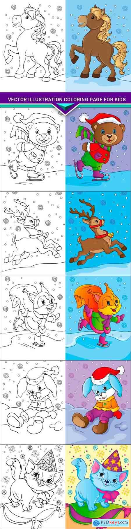 Vector illustration coloring page for kids 6X EPS