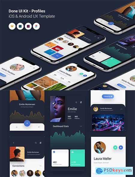 Profiles - Done UI Kit iOS & Android UX Template