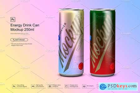 Creativemarket Energy Drink Can Mockup 250ml