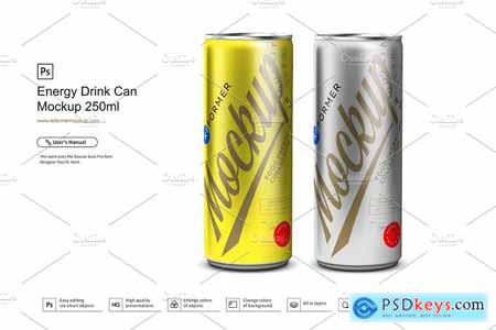 Creativemarket Energy Drink Can Mockup 250ml