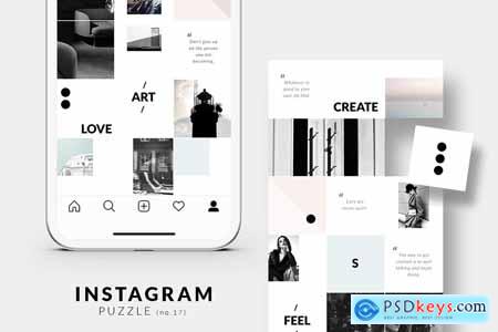 Creativemarket Instagram PUZZLE template - Minimal