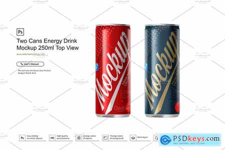Creativemarket Two Cans Energy Drink Mockup 250ml T