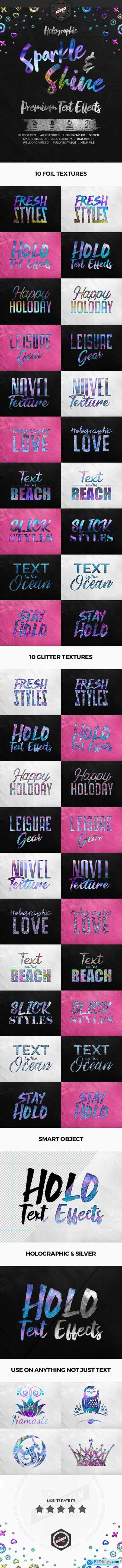 Graphicriver Sparkle & Shine Holographic Text Effects