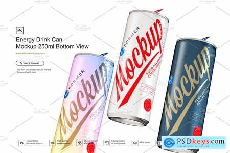 Creativemarket Energy Drink Can Mockup 250ml Bottom