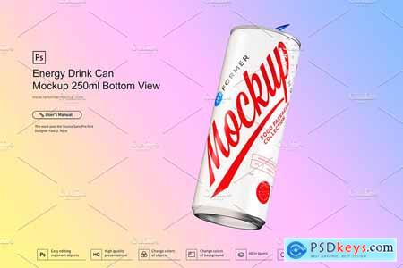 Creativemarket Energy Drink Can Mockup 250ml Bottom