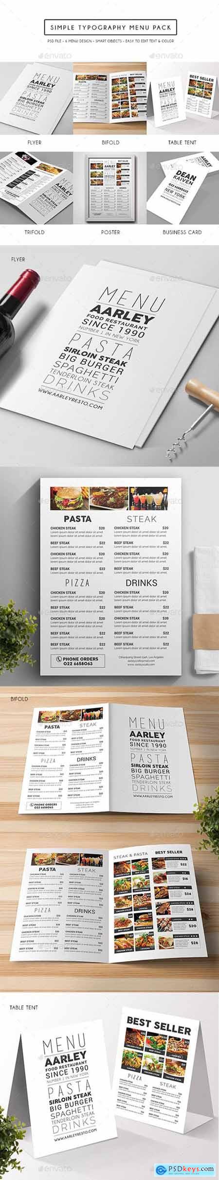Graphicriver Simple Typography Menu Pack