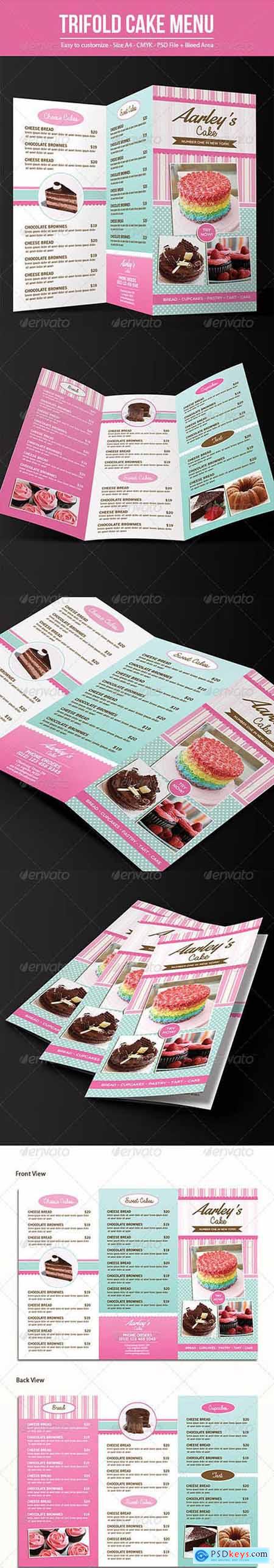 Graphicriver Trifold Cake Menu + Business Card