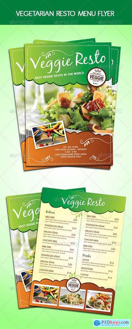 Graphicriver Vegetarian Resto Menu Flyer
