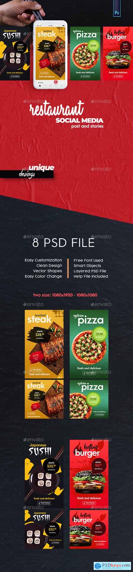 Graphicriver Restaurant - Food Social Media Post and Stories