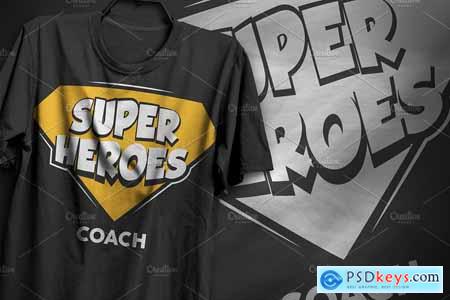 Creativemarket Super Heroes Coach - T-Shirt Design