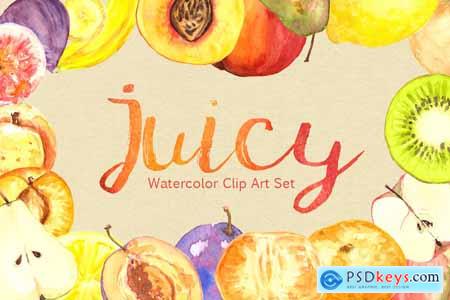 Creativemarket Watercolor Juicy Fruit Clip Art Set