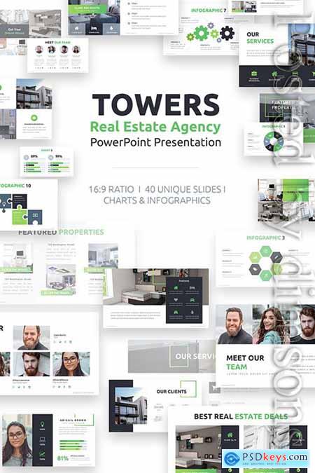 Towers Real Estate Agency PowerPoint Template
