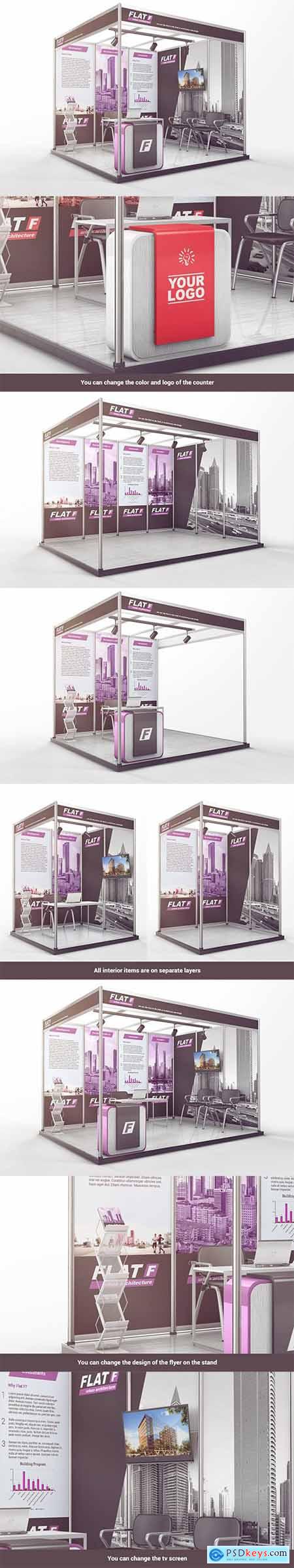 Various Exhibition Trade Show Shell Scheme Mockup