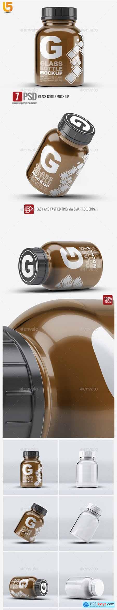 Graphicriver Pill Cosmetics Glass Bottle Mock-Up