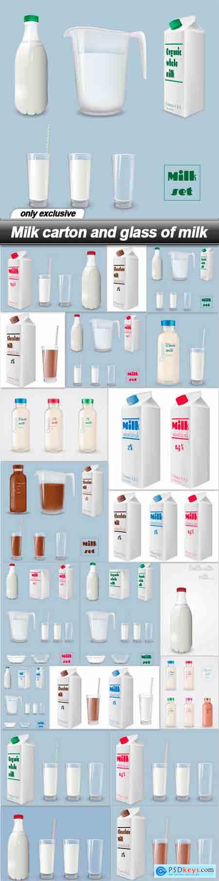 Milk carton and glass of milk - 20 EPS