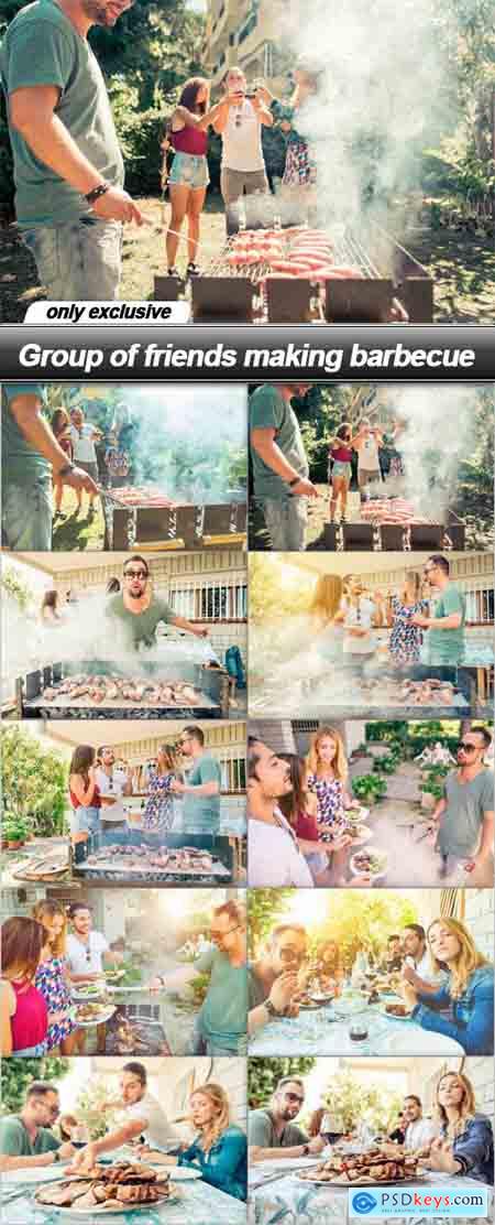 Group of friends making barbecue - 10 UHQ JPEG