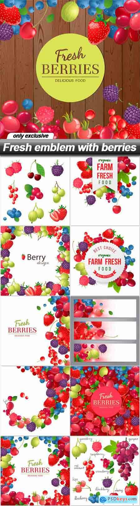 Fresh emblem with berries - 11 EPS