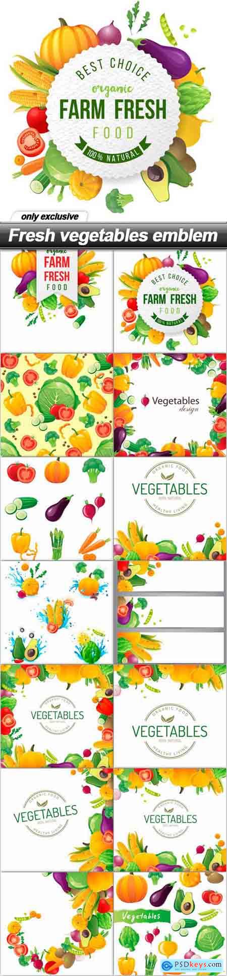 Fresh vegetables emblem - 14 EPS