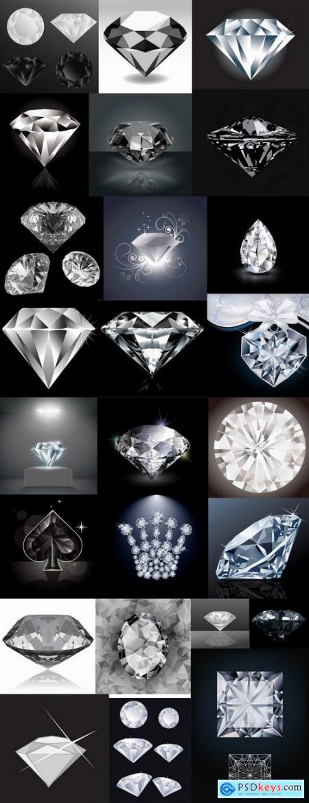 Diamond crystal diamond gem a vector Image 25 EPS