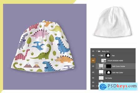Creativemarket Baby Hats Mockup