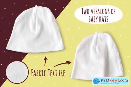 Creativemarket Baby Hats Mockup