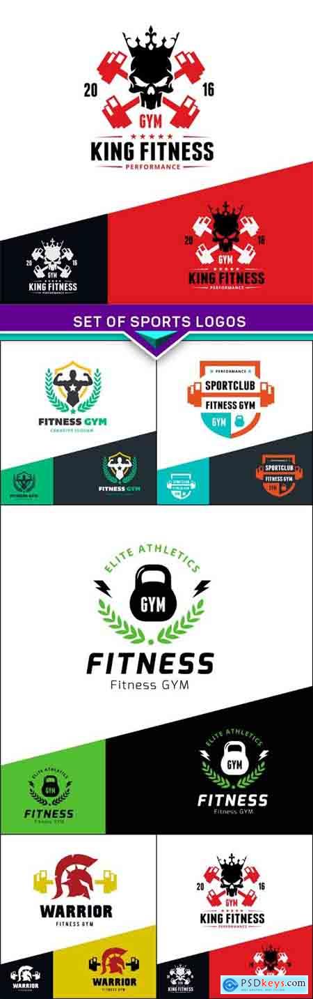 Set of sports logos 5X EPS