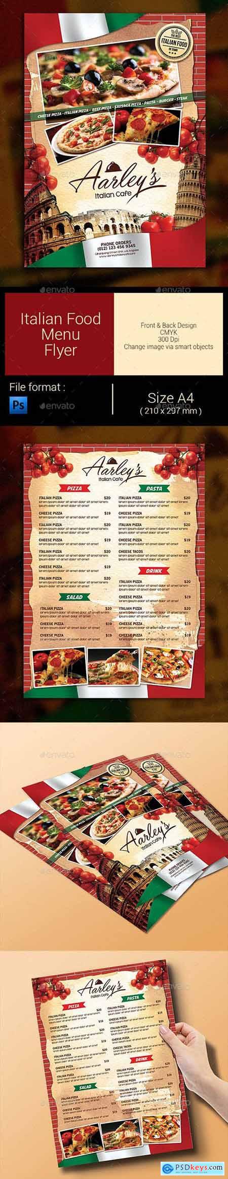 Graphicriver Italian Food Menu Flyer