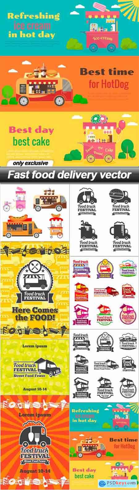 Fast food delivery vector - 8 EPS