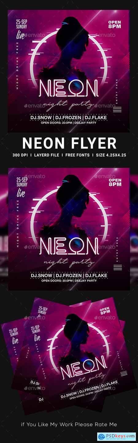 Graphicriver Neon Party Flyer