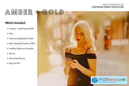 Creativemarket Amber + Gold Mobile Presets