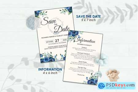 Creativemarket Wedding Invitation Set #9 Hand Painted Watercolor Floral Flower Style