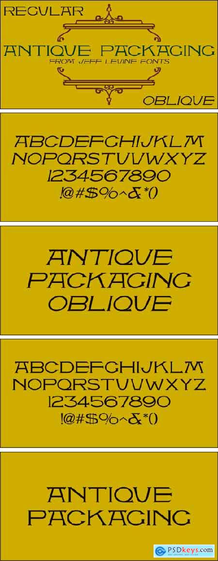 Antique Packaging JNL Font Family
